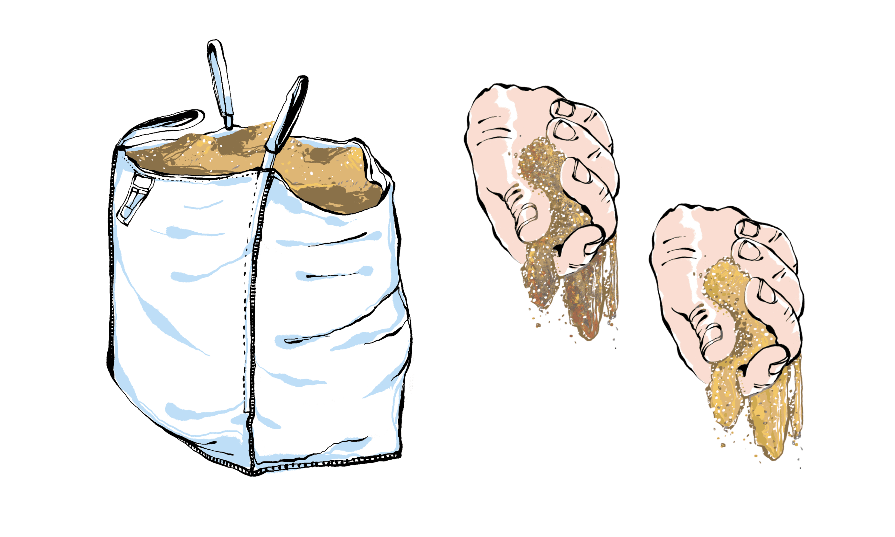 Argile en poudre sèche - illustration